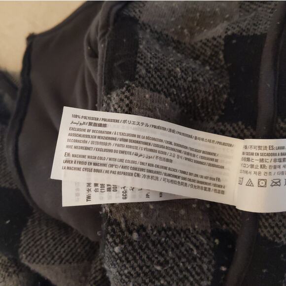 Abercrombie & Fitch Buffalo Check Fleece Jacket Women's Sz Large Gray/Black - Picture 6 of 8